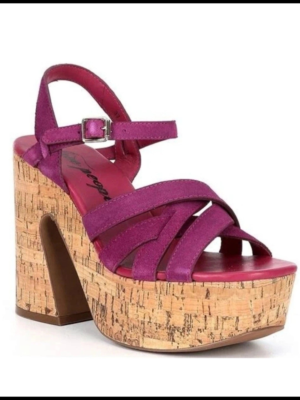 Free People Libson Mary Jane Platform Verbena Magenta Suede